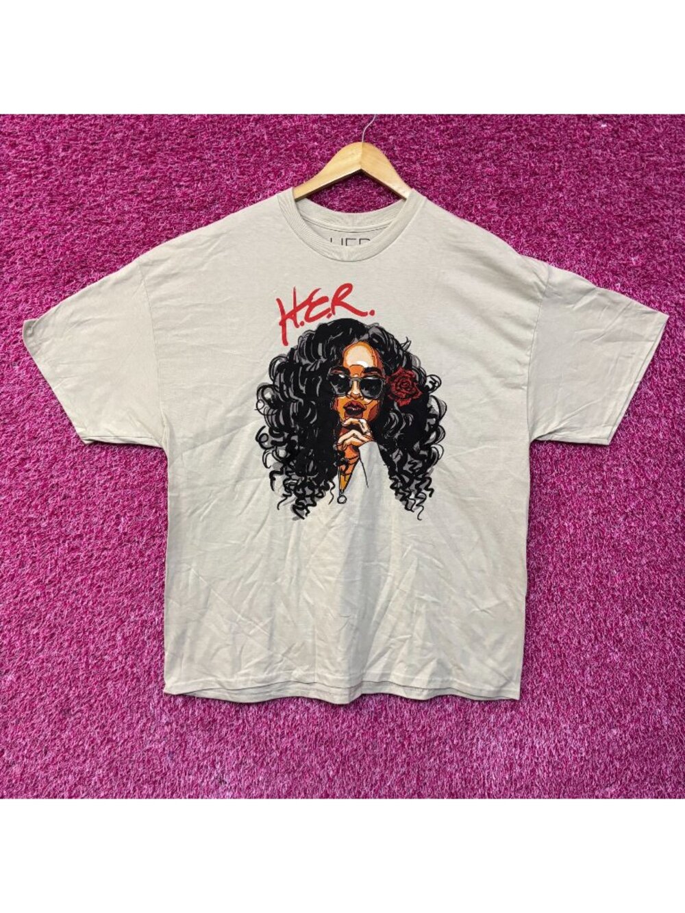 H.E.R Artwork Portrait Graphic Design T-Shirt 2XL
